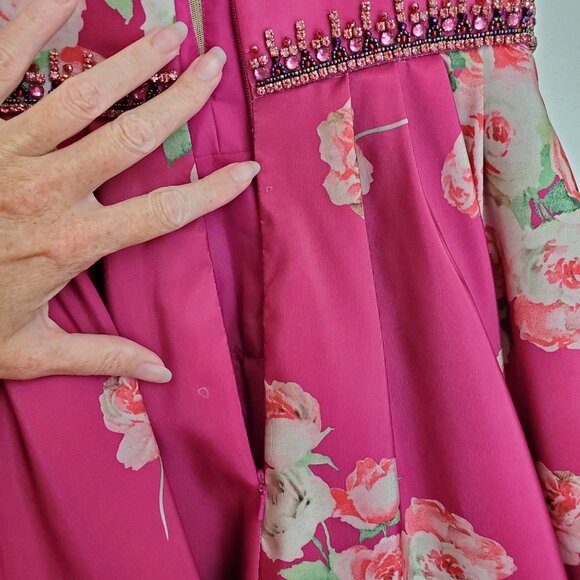 Sherri Hill pink floral formal mini dress - Picture 9 of 14